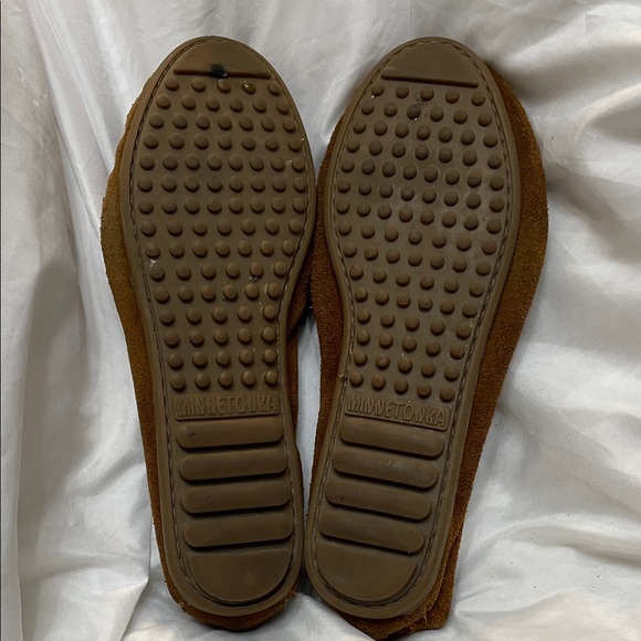 ❤️ Minnetonka Classic Brown Suede Leather Fringe Moccasins, Ladies Size 8 - Picture 4 of 9